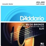 D'Addario EJ11 Guitar Strings Lt Bronze