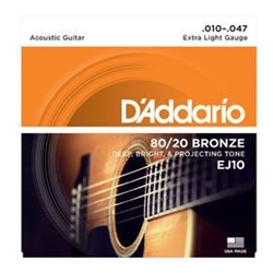 D'Addario EJ10 Guitar Strings Xlt Bronze