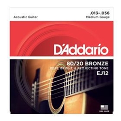 D'Addario EJ12 Guitar Strings Med Bronze .013-.056