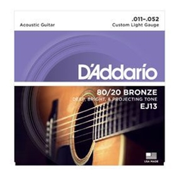 D'Addario EJ13 Guitar Strings Cstm Lt .011-.052