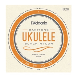 D'Addario EJ53B Bari Uke Strings-Blk